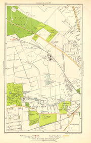 SURREY. Beddington Lane, Coldharbour, Sandhills, Waddon, Ampere Way 1923 map
