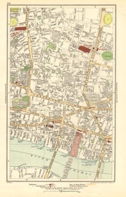 LONDON. City. Barbican, Moorgate, Bank, Cannon Street 1923 old antique map