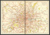 LONDON. Bus & Tram Routes of London & Environs 1923 old antique map plan chart
