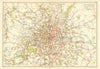 LONDON. Bus & Tram Routes of London & Environs 1923 old antique map plan chart