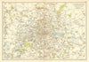 LONDON. Telephone Exchanges of London & Environs 1923 old antique map chart