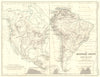 AMERICAS. The mountain chains of North & South America 1850 old antique map