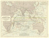 INDIAN OCEAN. Physical. Currents winds monsoons typhoons trade routes 1850 map