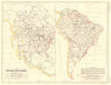 AMERICAS.North & South America river systems. Drainage divides/basins 1850 map