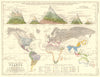 WORLD.Geographical & perpendicular Plant distribution.Humboldt Schouw 1850 map