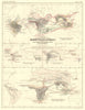 WORLD. Mammal distribution. Monkeys Edentata Marsupials Pachydermata 1850 map