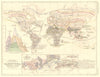WORLD. Distribution of Carnivores.Theatre of Fur/whale/seal fishing 1850 map