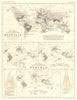 WORLD. Geographical & perpendicular distribution of Reptiles & Snakes 1850 map