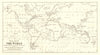 WORLD. Tidal chart of the World, high water hour & progress 1850 old map