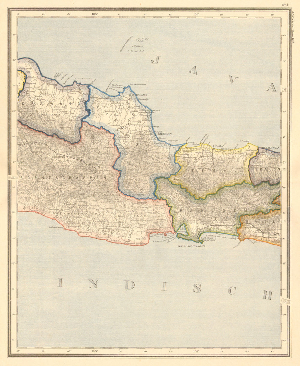 DUTCH EAST INDIES.Indonesia.West Central JAVA. Bandung. DORNSEIFFEN 1892 map