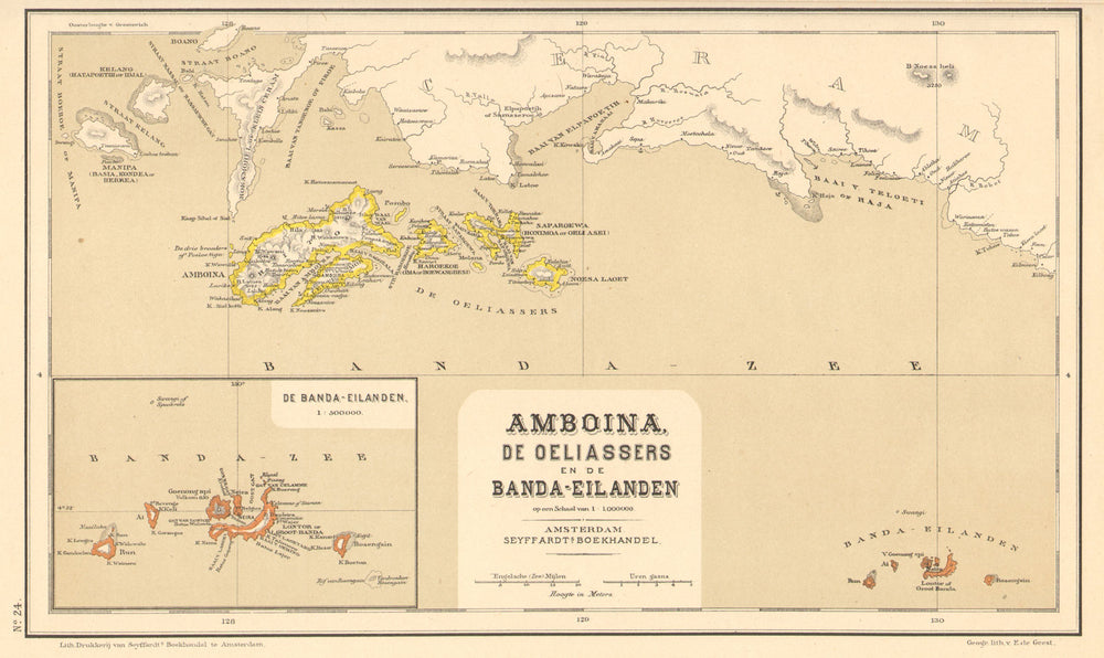 DUTCH EAST INDIES. Ambon Banda Moluccas Uliasers Seram.DORNSEIFFEN 1892 map