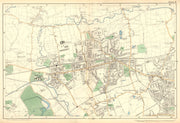 EALING/ACTON.Greenford,Hanwell,Gunnersbury,Perivale,Hanger Lane.BACON 1902 map