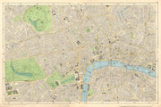 CENTRAL LONDON. West End, City, Southwark,Westminster,Shoreditch.BACON 1902 map