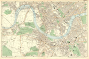 LONDON.Chiswick,Barnes,Fulham,Chelsea,Putney,Wandsworth,Clapham.BACON 1902 map