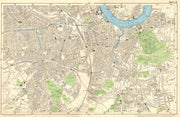 LONDON SOUTH. Camberwell,Greenwich,Deptford,Lewisham,Southwark.BACON 1902 map