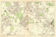 STREATHAM. Mitcham,Balham,Tooting,Streatham,Norwood,Dulwich.BACON 1902 old map