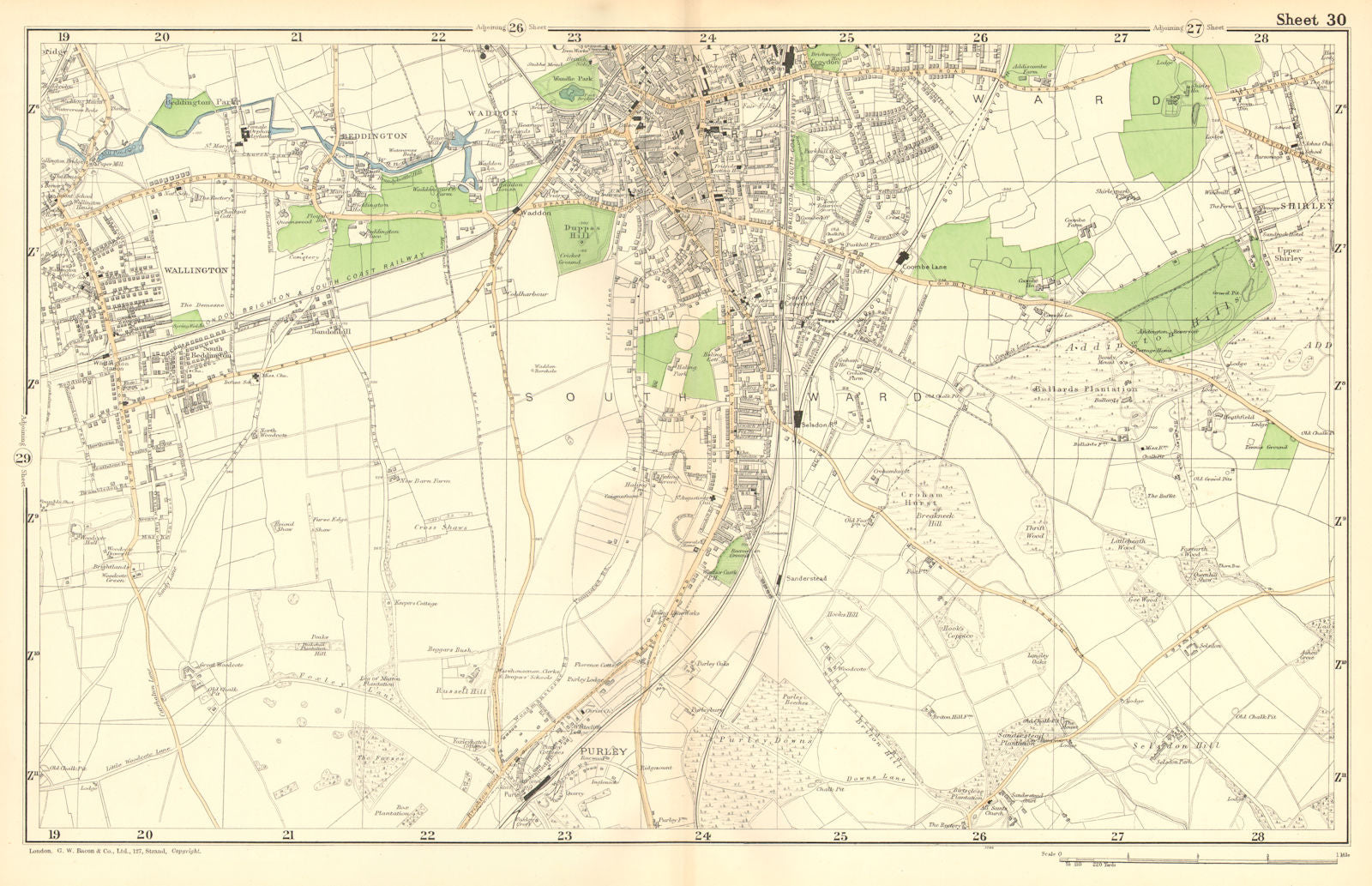 SOUTH CROYDON. Carshalton,Wallington,Waddon,Beddington,Purley.BACON ...