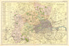 MIDDLESEX inc LONDON.County map.Parliamentary constituencies.Railways.BACON 1902