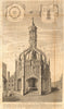 CHICHESTER MARKET CROSS. 'Crux Cicestriae' from Camden's Britannia. Sussex 1744