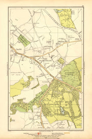 HERTS.Busheyheath,Caldecote Hill,Clay Hill,Little Bushey,Stanmore Cmn 1928 map