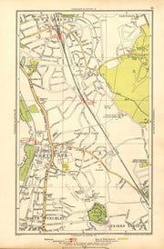 EAST BARNET. Friern Barnet;Whetstone, Finchley,Cockfosters,Totteridge 1928 map
