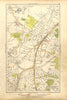 FINCHLEY. Church End, Hampstead Garden Suburb, Mill Hill, Hendon 1928 old map