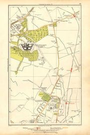 LONDON. Barkingside, Grange Hill, Mossford Green, Fairlop 1928 old vintage map