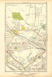WEMBLEY. Kingsbury, Neasden, Church End, British Empire Exhibition 1928 map