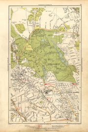 HAMPSTEAD.Belsize Park,Gospel Oak,Highgate,Gospel Oak,Parliament Hill 1928 map