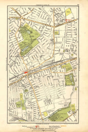 LONDON. Cranbrook Park,Ilford,Newbury Park,Seven Kings,Barking Park 1928 map