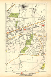 LONDON.Becontree,Goodmayes,Seven Kings,Chadwell Heath,Longbridge Rd 1928 map