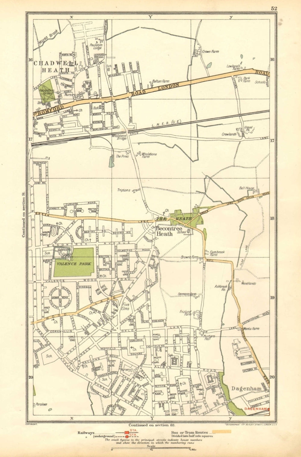 ROMFORD. Chadwell Heath, Becontree, Dagenham, Valence Park 1928 old map