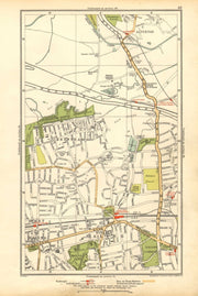 LONDON.Alperton,Brentham,North West Ealing Common Broadway,Park Royal 1928 map