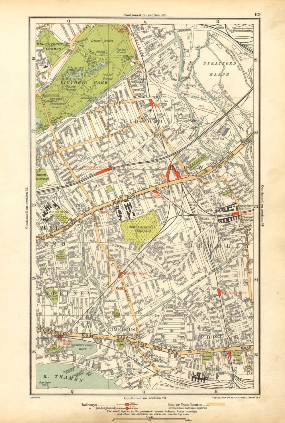 EAST END. Bow,Bromley,Limehouse,Old Ford,Poplar,Victoria Park,Stepney 1928 map