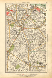 SOUTHWARK. Camberwell, Bermondsey, Lambeth, Kennington, Newington 1928 old map