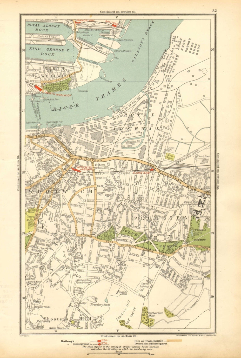 LONDON. North Woolwich,Plumstead,Gallions,Manor Way,Woolwich Arsenal 1928 map