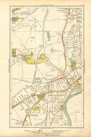 TWICKENHAM. Isleworth, Hounslow, Strawberry Hill, Fulwell; Middlesex 1928 map