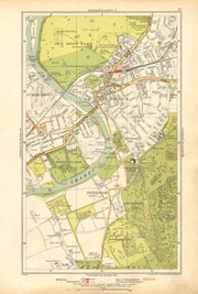 LONDON. Ham, Petersham, Richmond, Richmond Hill, St Margaret's 1928 old map