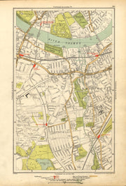 WANDSWORTH. Putney,Southfields,Parson's Green,Earlsfield,West Hill 1928 map