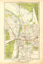 KINGSTON UPON THAMES.Teddington,Hampton Wick,Ham Common,Hampton Court 1928 map