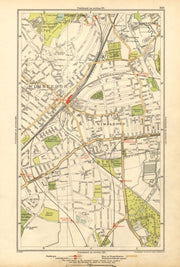 LONDON. Merton, South Wimbledon, Summerstown, Haydon's Road, Morden 1928 map