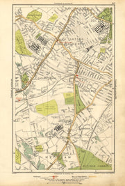 MITCHAM. Collier's Wood, Tooting Graveney, Furzedown, Eastfields 1928 old map