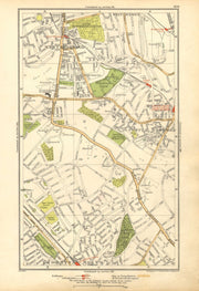 LONDON. Upper Norwood, West Dulwich , West Norwood, Sydenham Hill 1928 old map