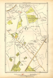 CHEAM. Stoneleigh; Worcester, Morden Common, Motspur Park,West Barnes 1928 map