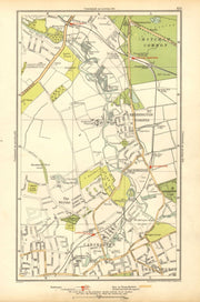 CARSHALTON. Wallington, Mitcham Junction,The Wrythe,Sutton,Hackbridge 1928 map