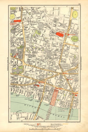 LONDON. City. Barbican, Moorgate, Bank, Cannon Street 1928 old vintage map