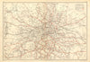 LONDON. Railway map of London & environs. GWR LMSR LNER SR 1928 old