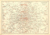 LONDON. Telephone Exchange names. London & environs 1928 old vintage map chart