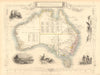 AUSTRALIA. no Queensland (est 1859). Showing Goldfields. TALLIS/RAPKIN 1851 map