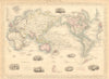 BRITISH EMPIRE. Shows steam routes to the colonies.World.TALLIS/RAPKIN 1851 map